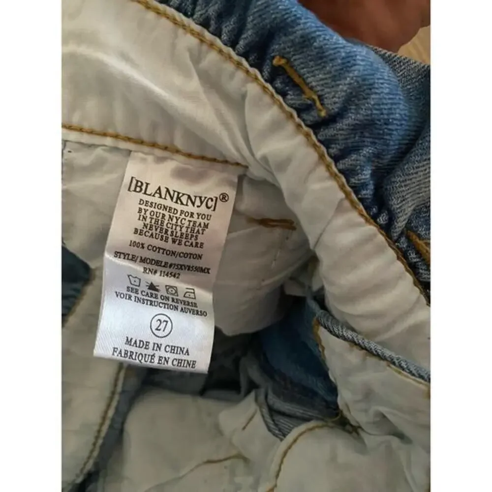Blank NYC High Rise Wide‎ Leg Relaxed Y2k Coastal Jeans Light Wash Denim Casual - Picture 8 of 8
